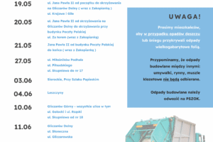 Miniaturka artykułu Harmonogram zbiórki odpadów wielkogabarytowych