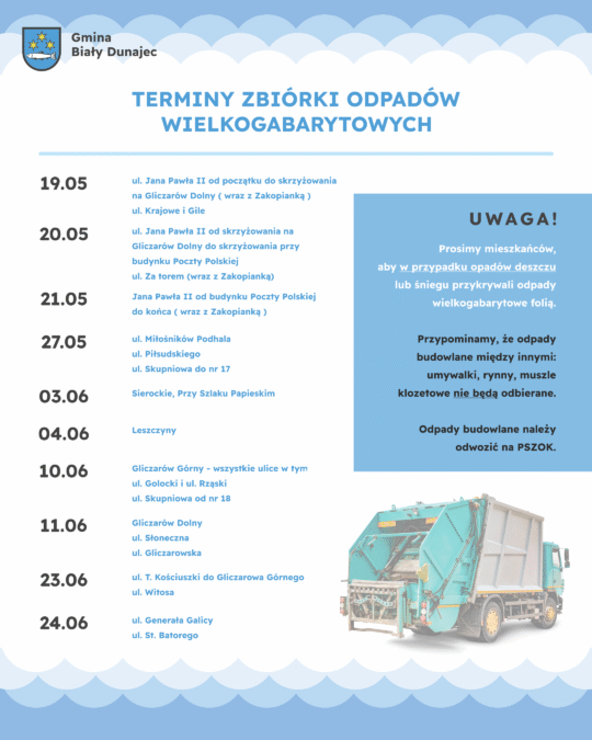 Miniaturka artykułu Harmonogram zbiórki odpadów wielkogabarytowych